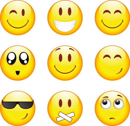 Funny Smile Emoticons vector icon 01 smile icons funny emoticons   