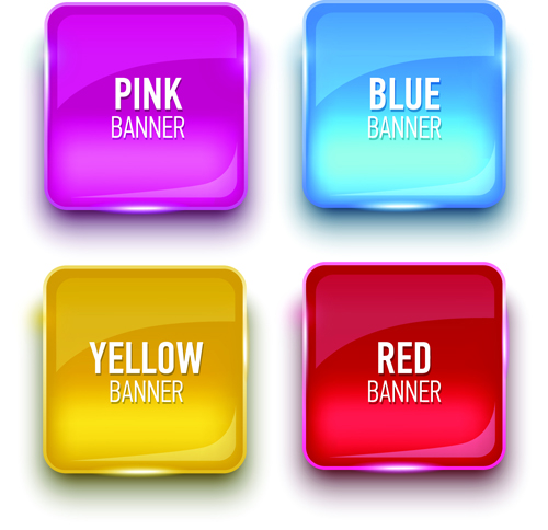 Glass textured color banners graphic vector 04 textured glass texture glass color banners banner   