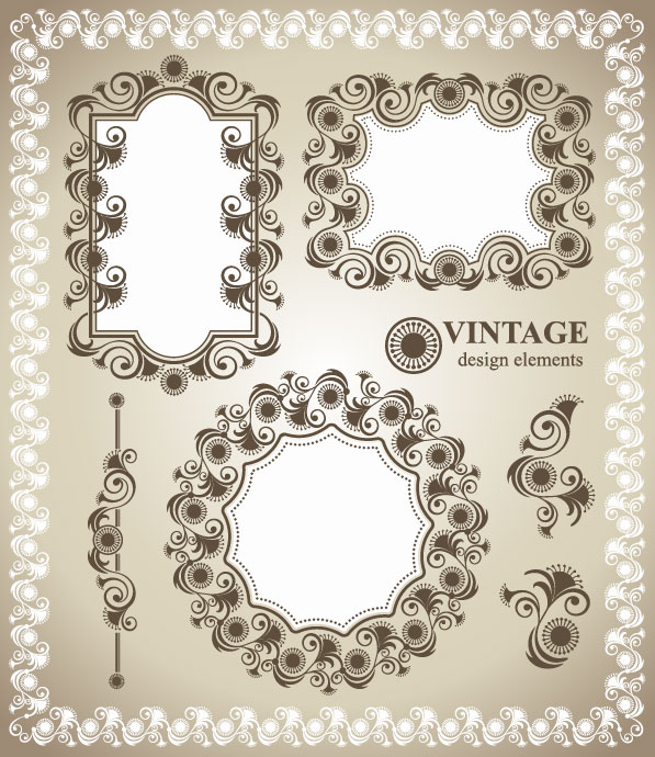 Vintage lace Frames and Borders vector 01 vintage lace frames borders   