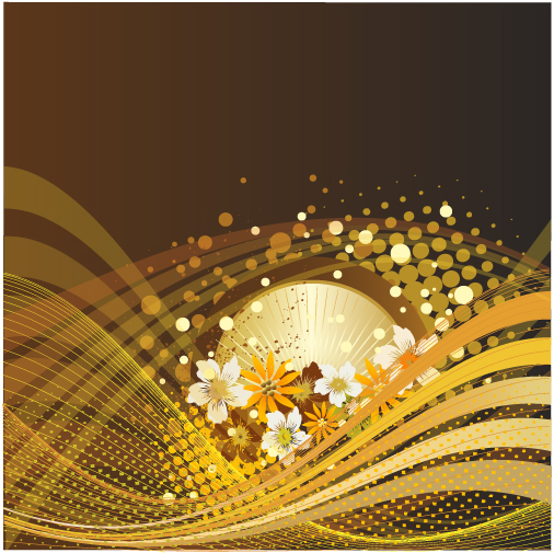 Flowers line background art wave surge smooth lines fade dot dynamic lines background   