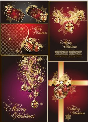 Luxury christmas background with tags vector tags luxury christmas   