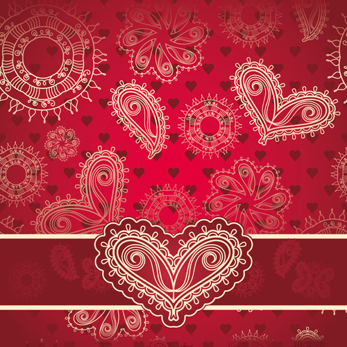 Red style Heart with Valentine Day vector 04 Valentine day Valentine red heart   