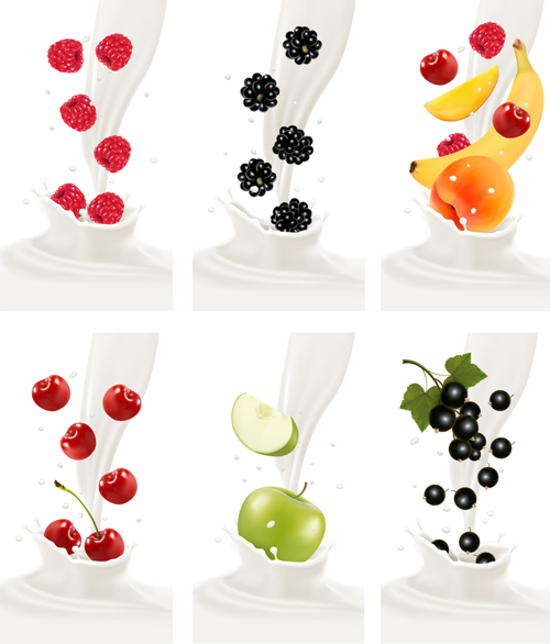 Fruit milk advertising banner vector graphics 01 fruit milk banner advertising   