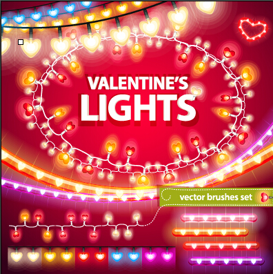 Valentines Day colored light borders with frame vector valentines Valentine light frame colored borders   
