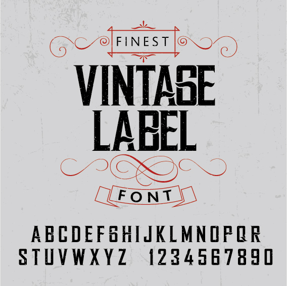 Vintage style alphabet and numbers vector material Vintage Style numbers alphabet   