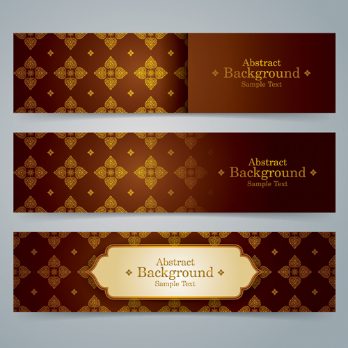 Ethnic style pattern banners vector 02 pattern ethnic banners   