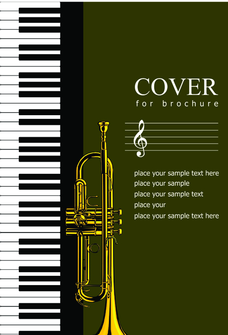 Music brochure Cover vector background 04 music cover brochure   