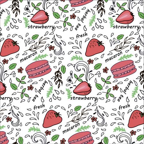 Hamburger with strawberry vector seamless pattern strawberry seamless pattern hamburger   