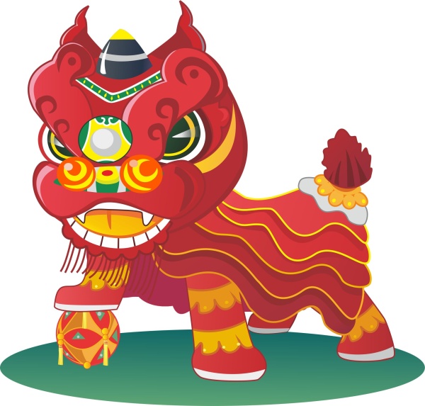 China styles Lion cartoon vector lion china cartoon   