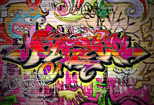 Graffiti wall design vector material 02 wall material graffiti design   