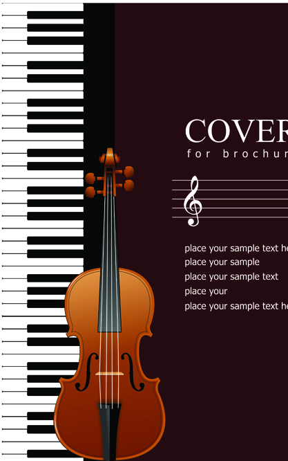 Music brochure Cover vector background 03 music cover brochure   