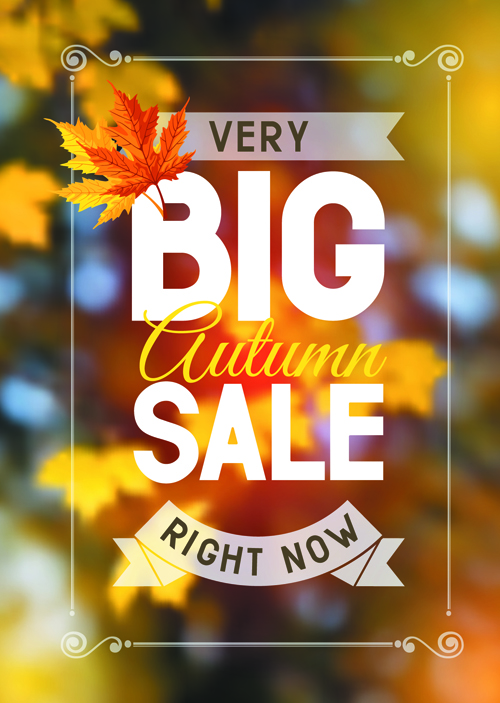 Autumn sale blurred background vector 03 sale background autumn   