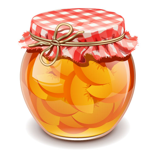 Canned fruits in glass jars vector 04 glass jars Canned fruits   