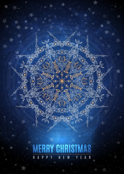 Christmas blue background with snowflake pattern vector 02 snowflake pattern christmas blue background   