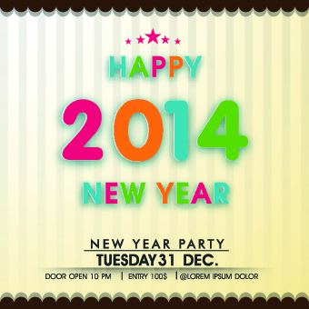 2014 Happy New Year deisgn vector material 03 vector material new year material happy 2014   