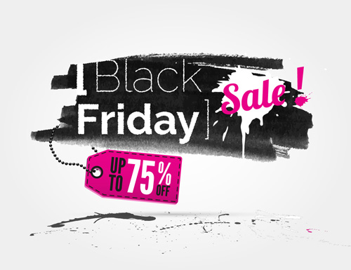 Black friday with ink sale background vector 02 sale ink friday black background   