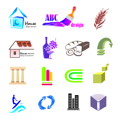 Creative 3D Logo design vector set 03 logo creative collection   