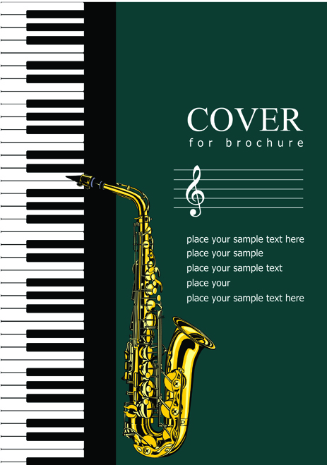 Music brochure Cover vector background 05 music cover brochure   