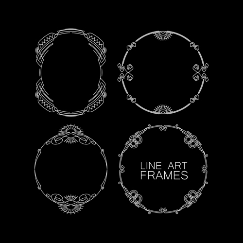 Line art frames design vector 03 line frames art   