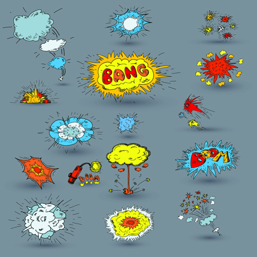 Explosion style speech bubbles vector material 06 speech bubbles speech material explosion bubbles   
