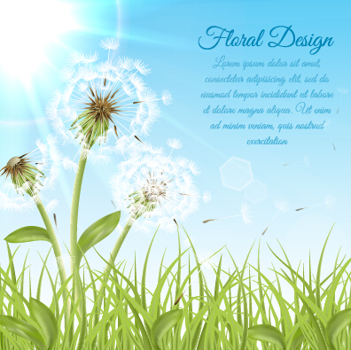 Shiny dandelion vector backgrounds material 03 Vector Background shiny material dandelion backgrounds background   