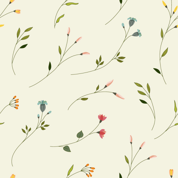 Flowers branches vector seamless pattern seamless pattern flowers branches   