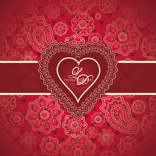 Red style Heart with Valentine Day vector 01 Valentine day Valentine red heart   