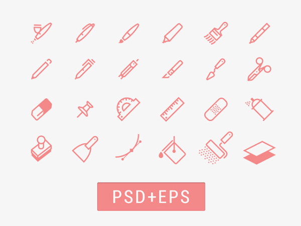 Cute Office Tools line icons vector tools office icons design cute   
