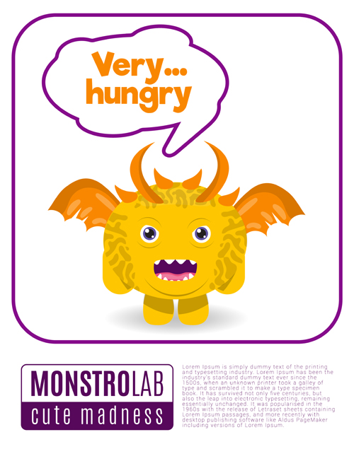 Cartoon madness monster with text box vector 07 text monster madness cartoon box   