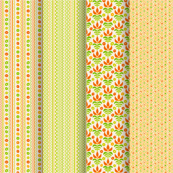 Ornaments floral pattern seamless set vector 15 seamless pattern ornaments floral pattern   
