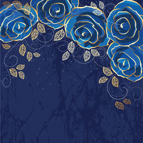 Beautiful blue rose vintage background vector 01 vintage rose background vector background   