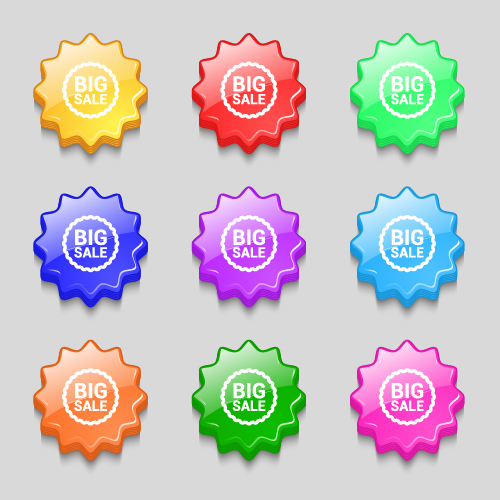 Creative wavy colourful buttons vector set 09 wavy creative Colourful buttons   