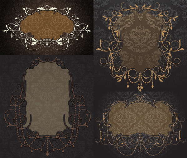 Nostalgic shading Border vector shading Nostalgic lace   