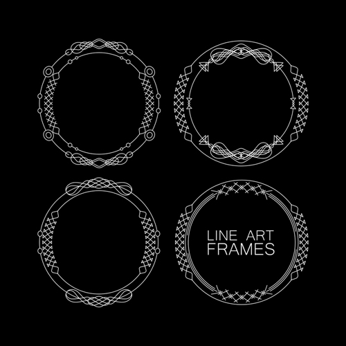 Line art frames design vector 04 line frames art   