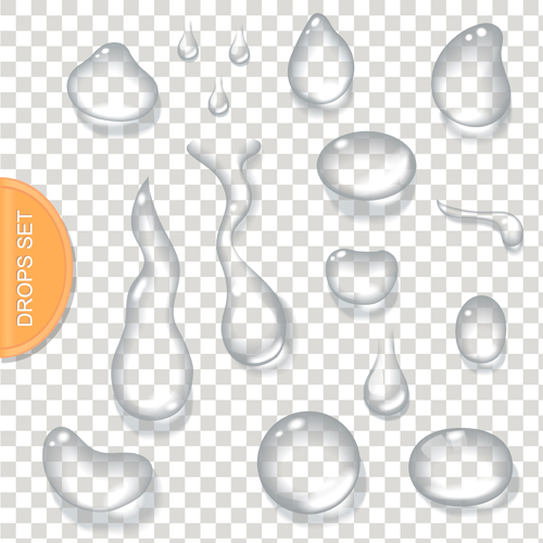Crystal clear water drops vector illustration 06 water drop water Drops crystal clear   