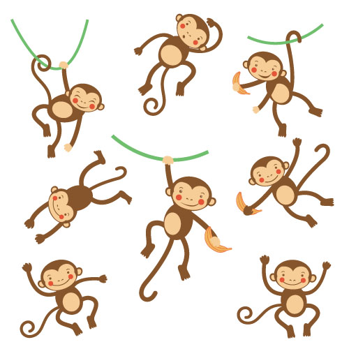 Funny monkey creative vector material 02 monkey material funny creative   