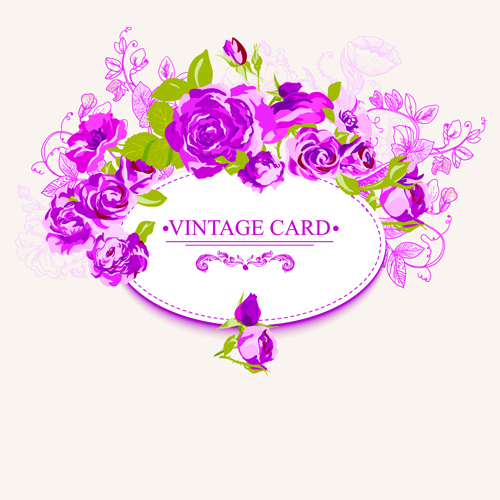 Beautiful roses with vintage cards creative vector 03 vintage creative cards card beautiful   