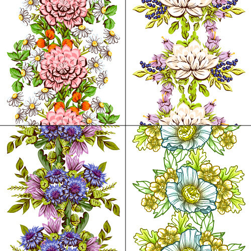Elegance flowers pattern seamless vector material 01 seamless pattern flowers elegance   