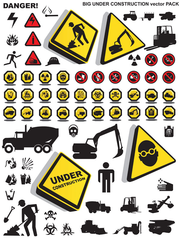 Construction safety Icons vector safety icon construction   
