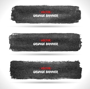 Vector set of grunge banner 05 grunge banner   