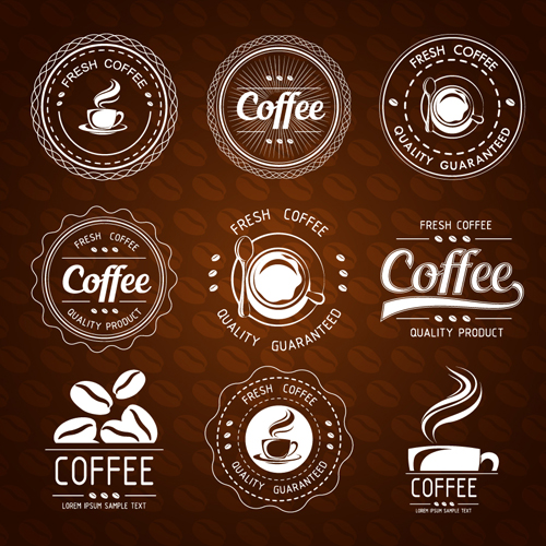 Original design coffee labels vector material 02 original labels coffee   