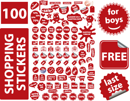 Set of Vivid Price tags and stickers vector material 03 vivid tags tag stickers sticker price material   