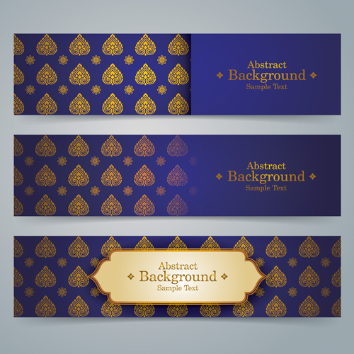 Ethnic style pattern banners vector 04 pattern ethnic banner   