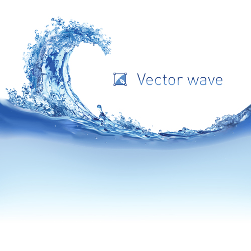 Realistic water wave vector background 01 wave water realistic background   