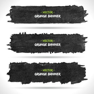 Vector set of grunge banner 04 grunge banner   
