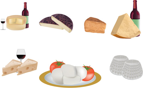 Tasty cheese food vector set 03 Tasty food cheese   