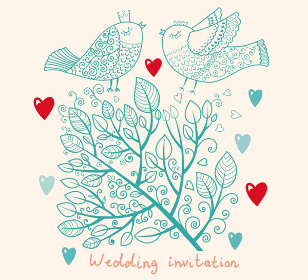 Romantic wedding Invitation card vector 01 wedding romantic invitation card   