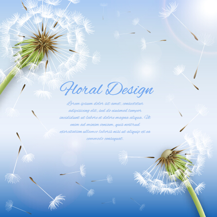 Shiny dandelion vector backgrounds material 02 shiny material dandelion backgrounds background   