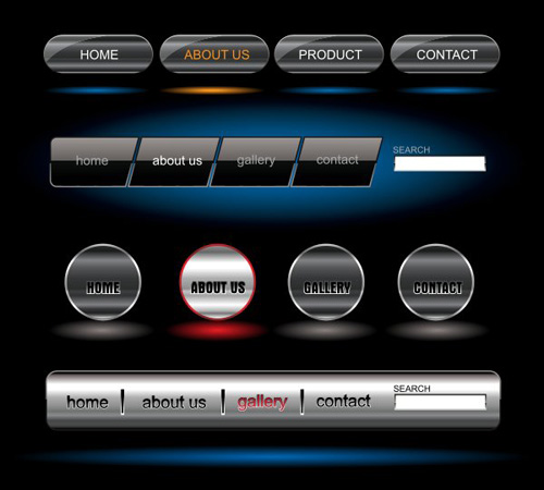 Company website menu buttons vector collection 17 website menu company collection buttons   