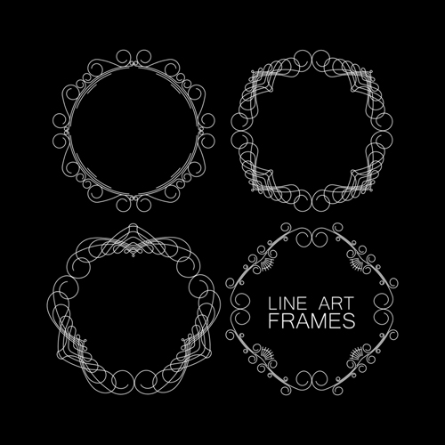 Line art frames design vector 01 line frames art   